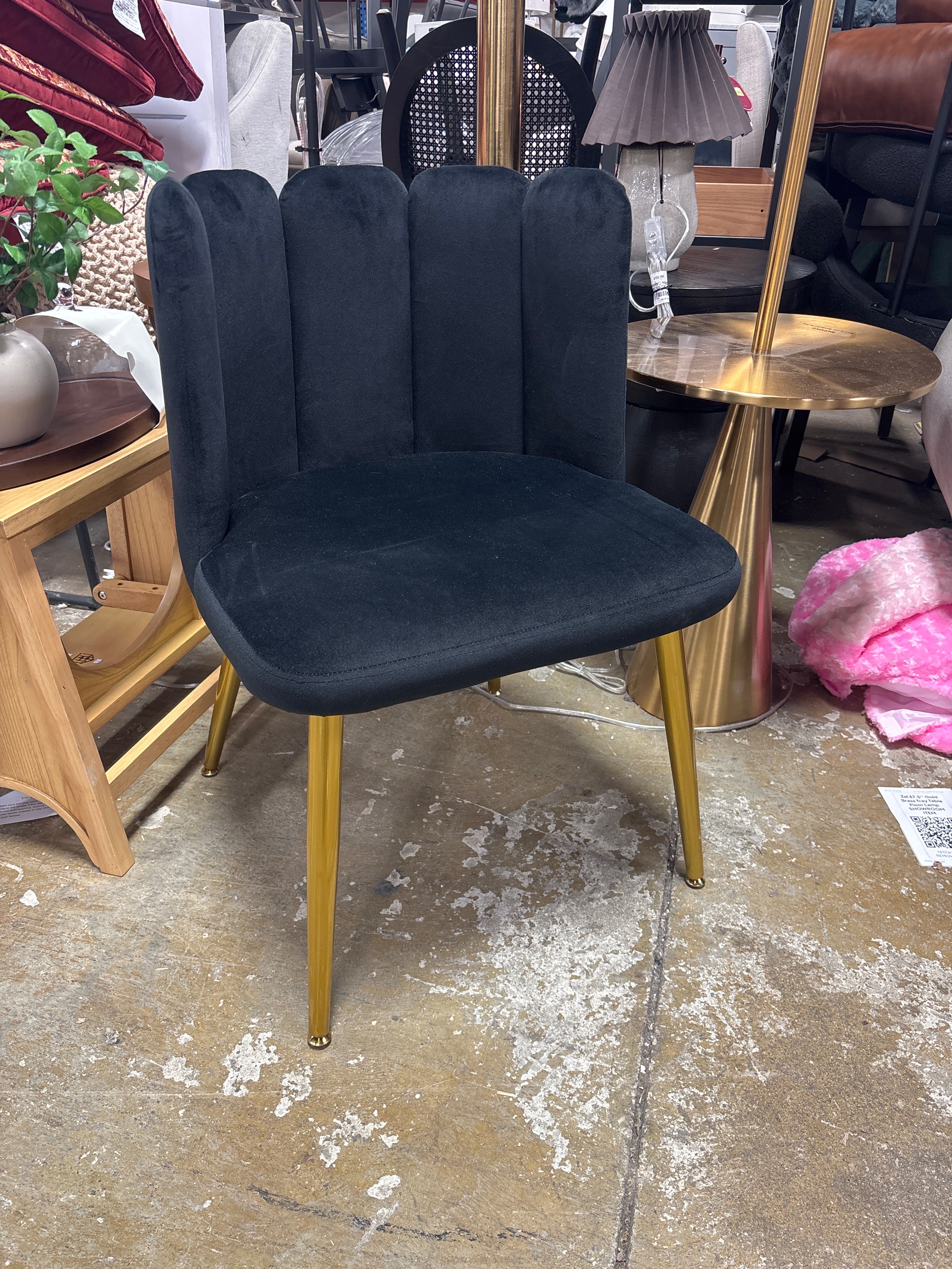 Barbara Velvet Vanity Stool Modern Accent SHOWROOM ITEM - Image 2