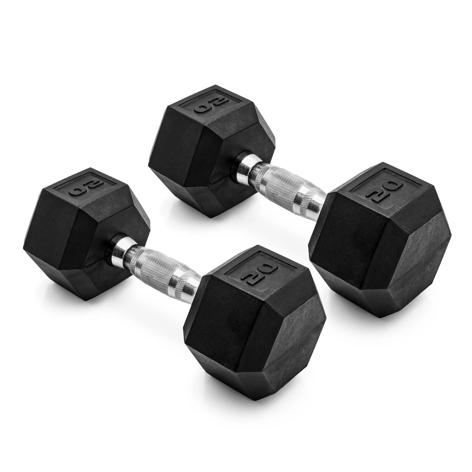 Barbell, Coated Rubber Hex Dumbbell, Pair