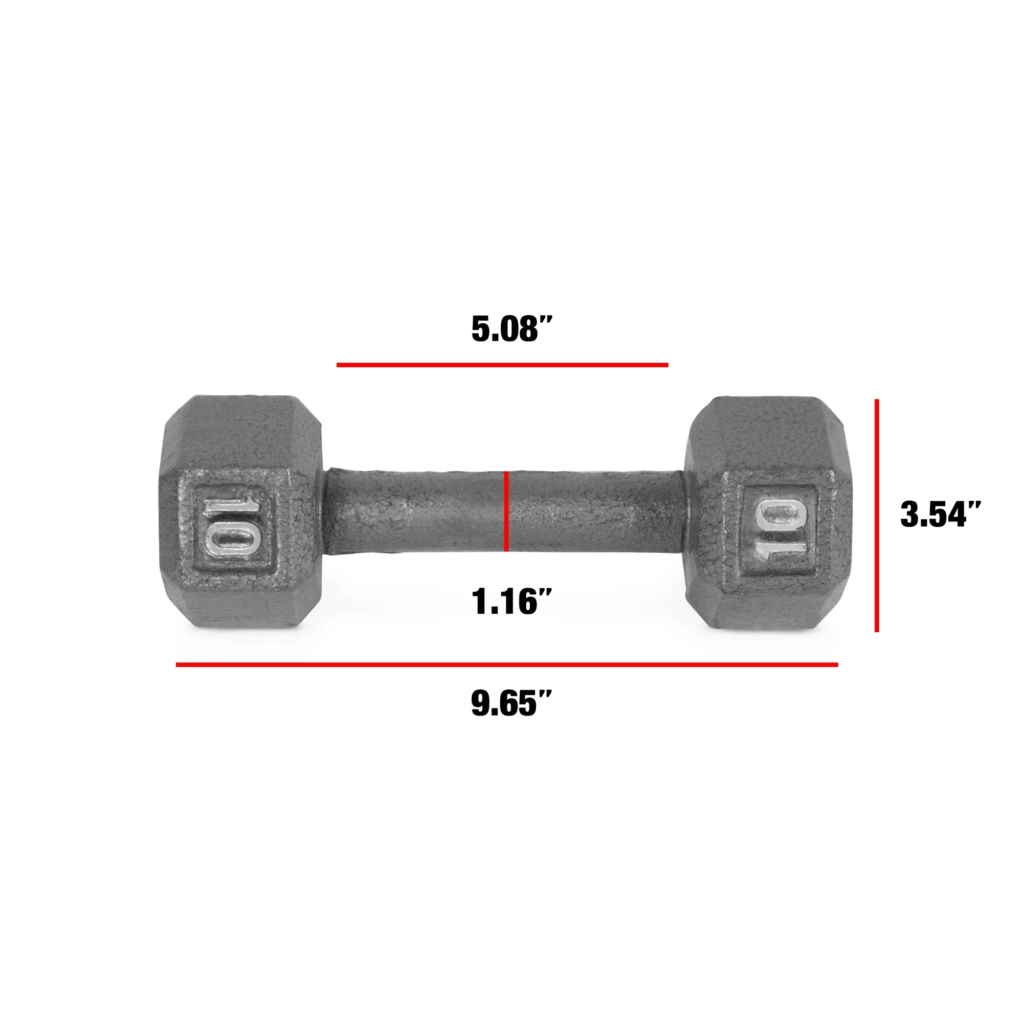 Barbell Cast Iron Dumbbell Weights, Pair, - Image 4