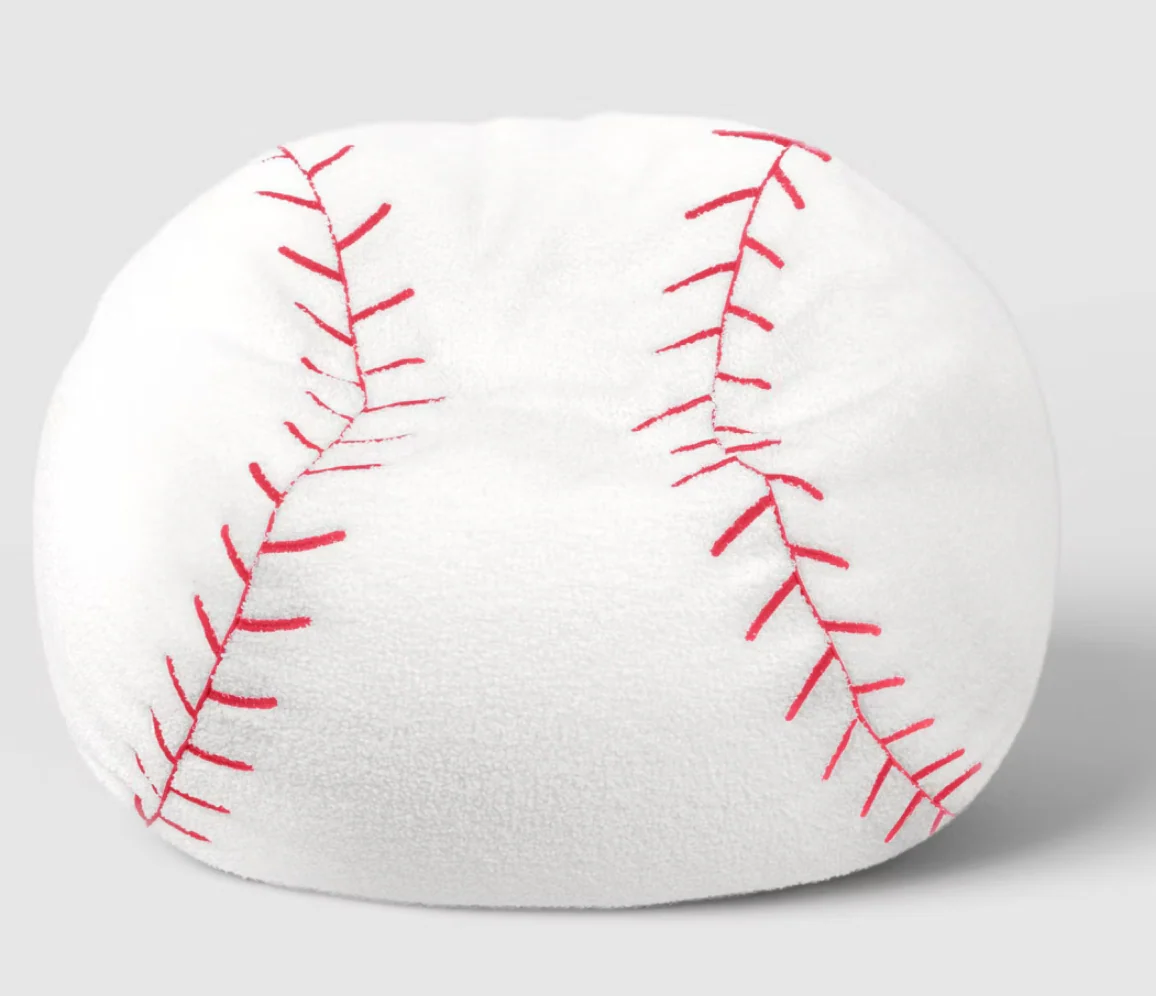 Baseball Boucle Sport Kids' Bean Bag Chair - Pillowfort™ SHOWROOM ITEM