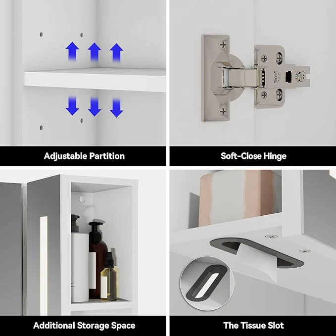 Bathroom Medicine Cabinet Mirror with Storage - Image 2