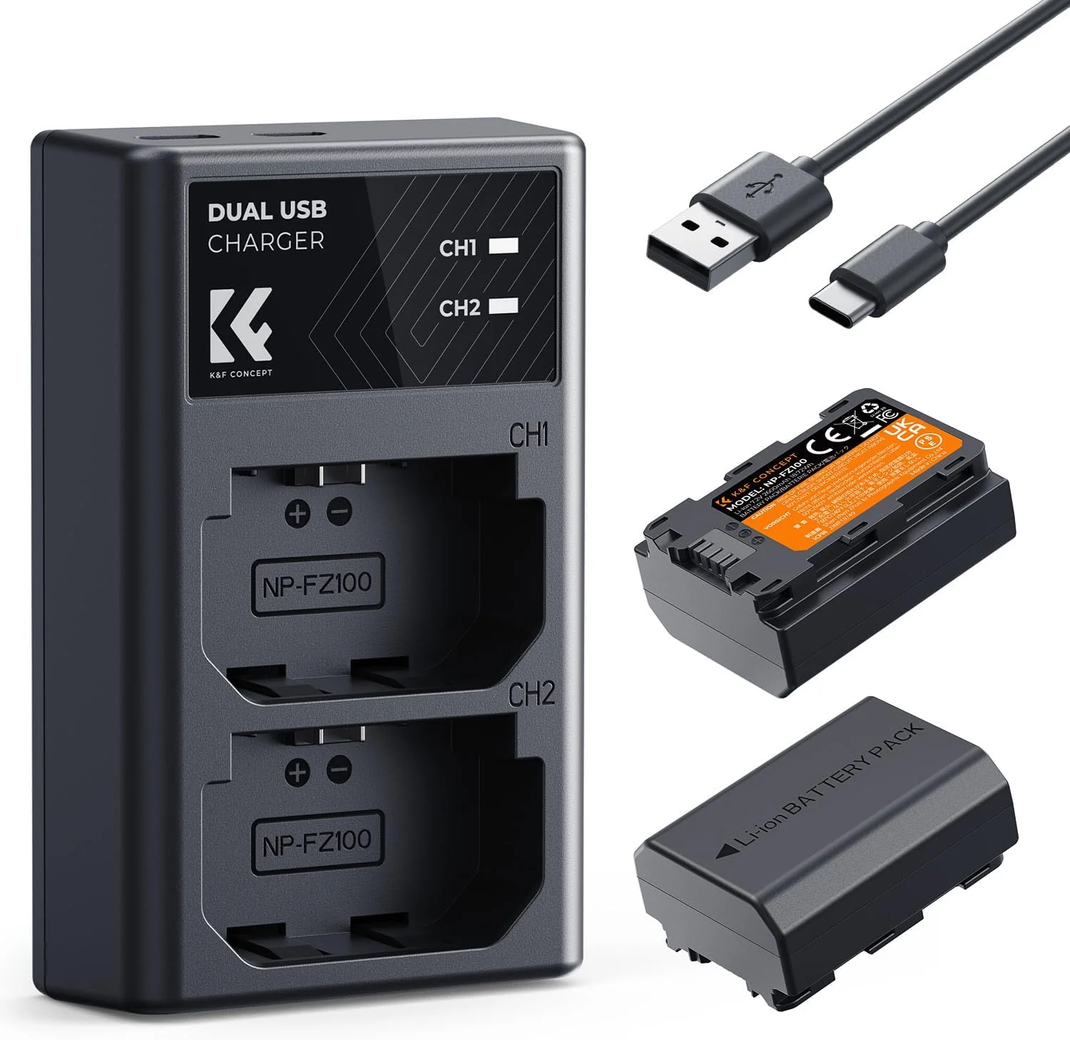 Battery and Dual Slot Charger Set
