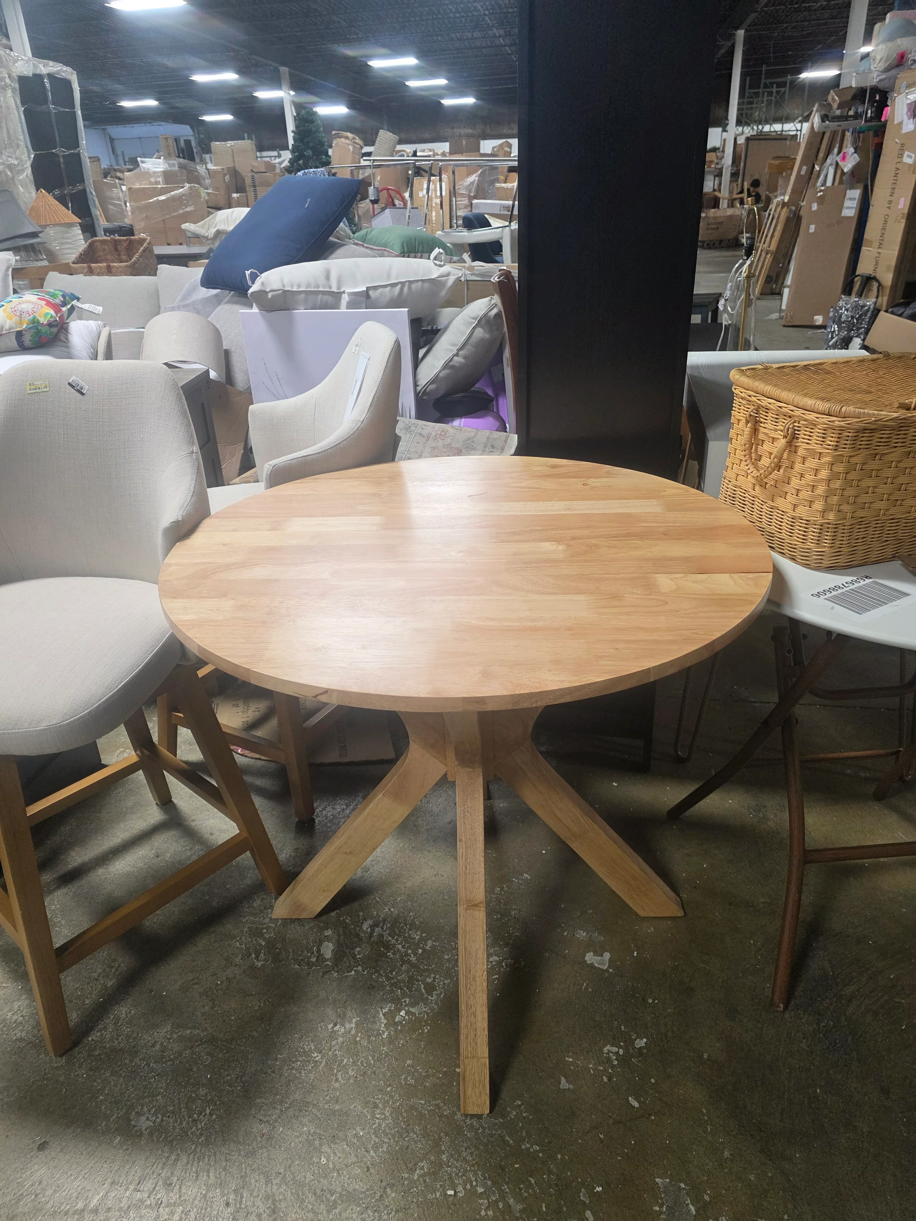 Baxton Studio Kenji Modern Wood 34 in. Round Wood Dining Table - SHOWROOM ITEM  - Image 2