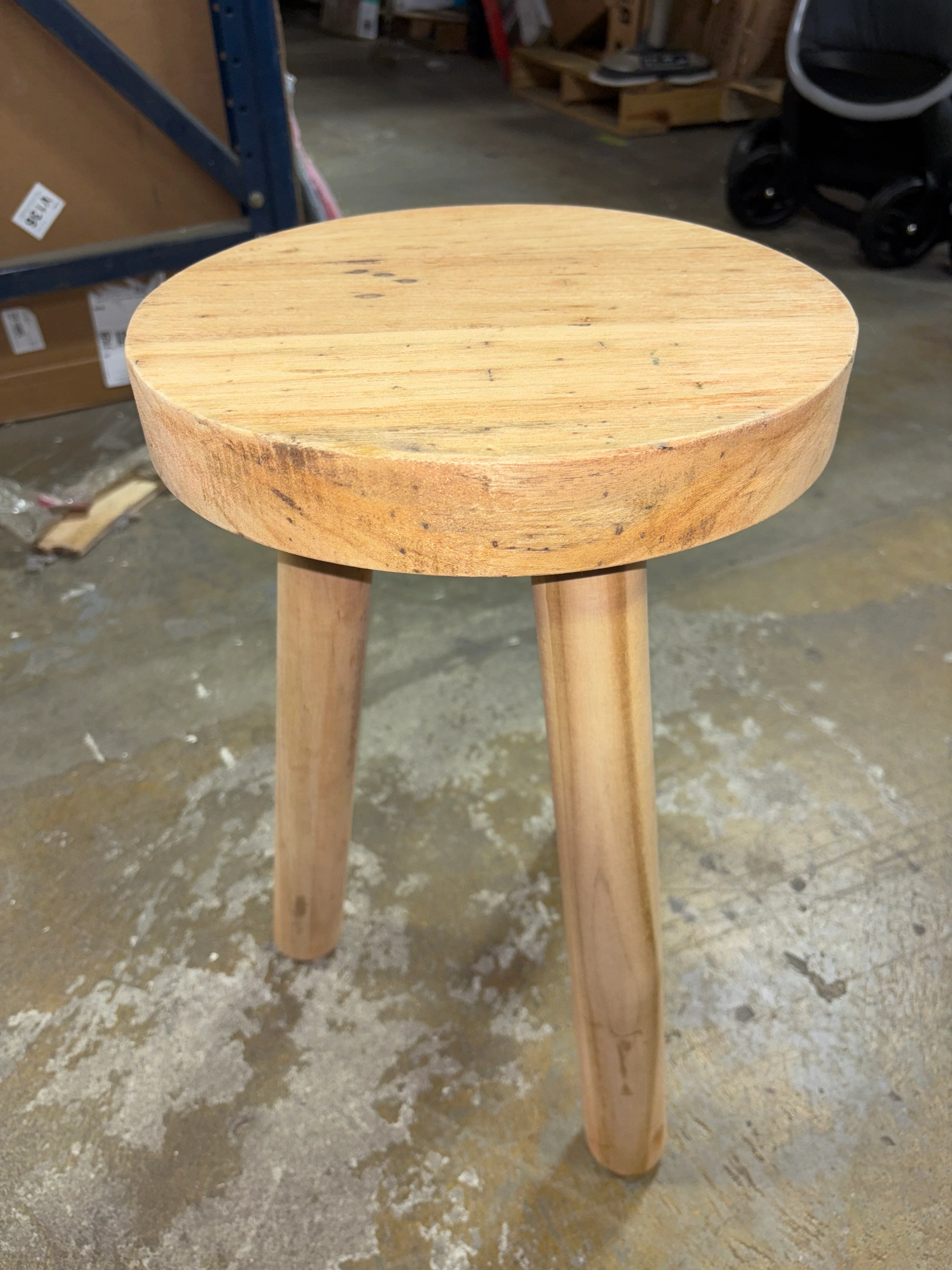 Baxton Studio Terah Teak Wood Ottoman Footstool - Natural SHOWROOM ITEM - Image 3