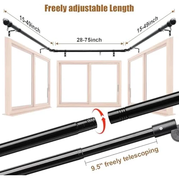 Bay Window Curtain Rods - Image 2