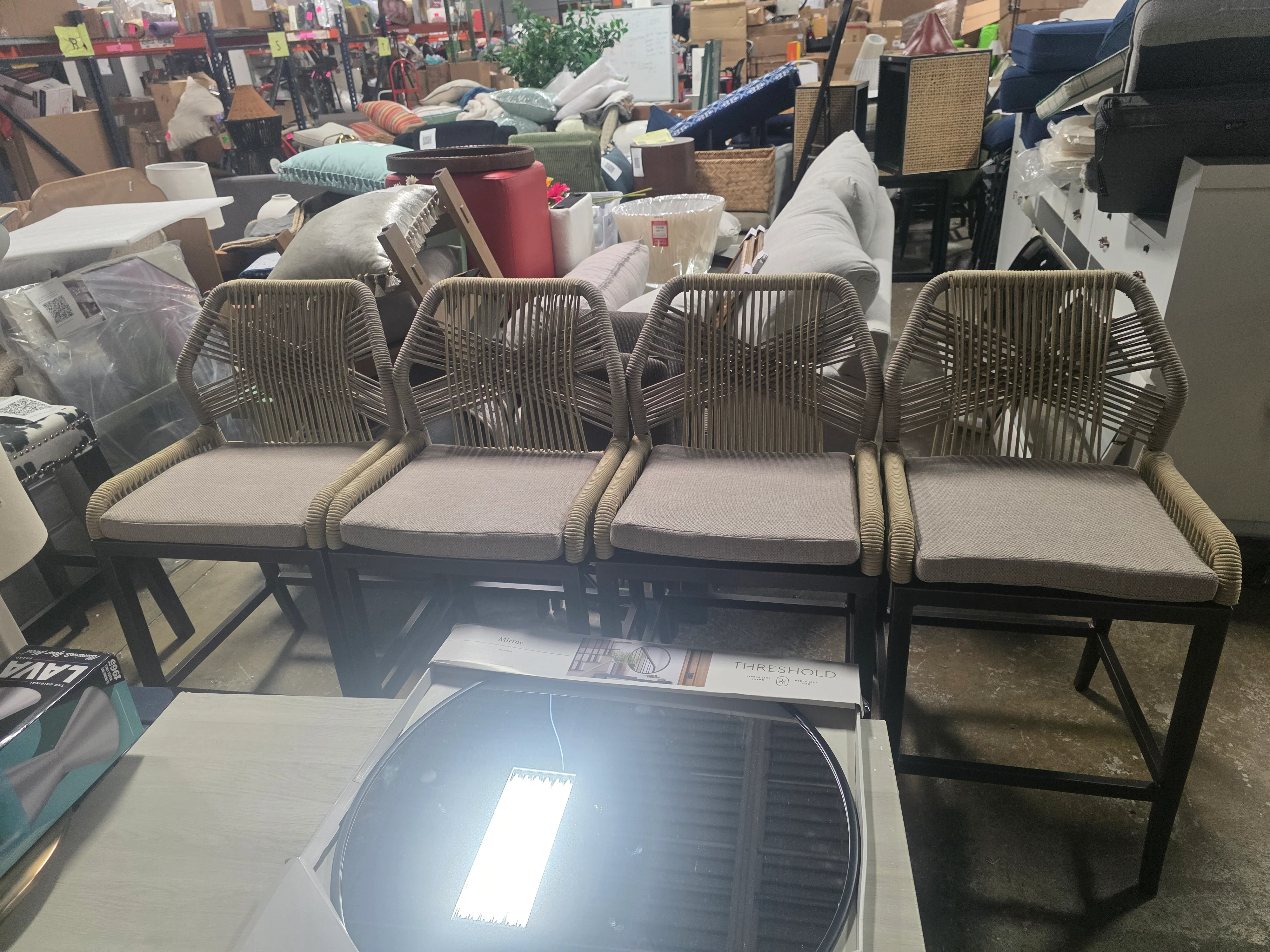 Bayou Breeze Modern Wicker Rattan Barstools With Back Aluminum - SHOWROOM ITEM - Image 3