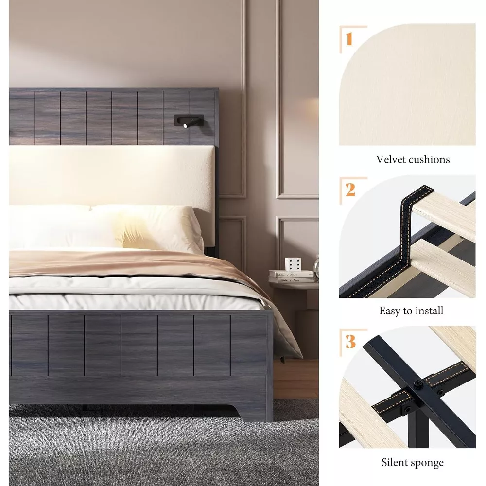 Bed Frame with Headboard - Queen - Image 3