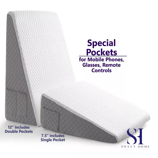 Bed Wedge Pillow with High Density Foam for Versatile Support - Image 4