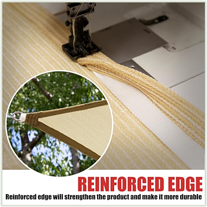 Beige Sun Shade Sail Right Triangle Canopy - Image 2