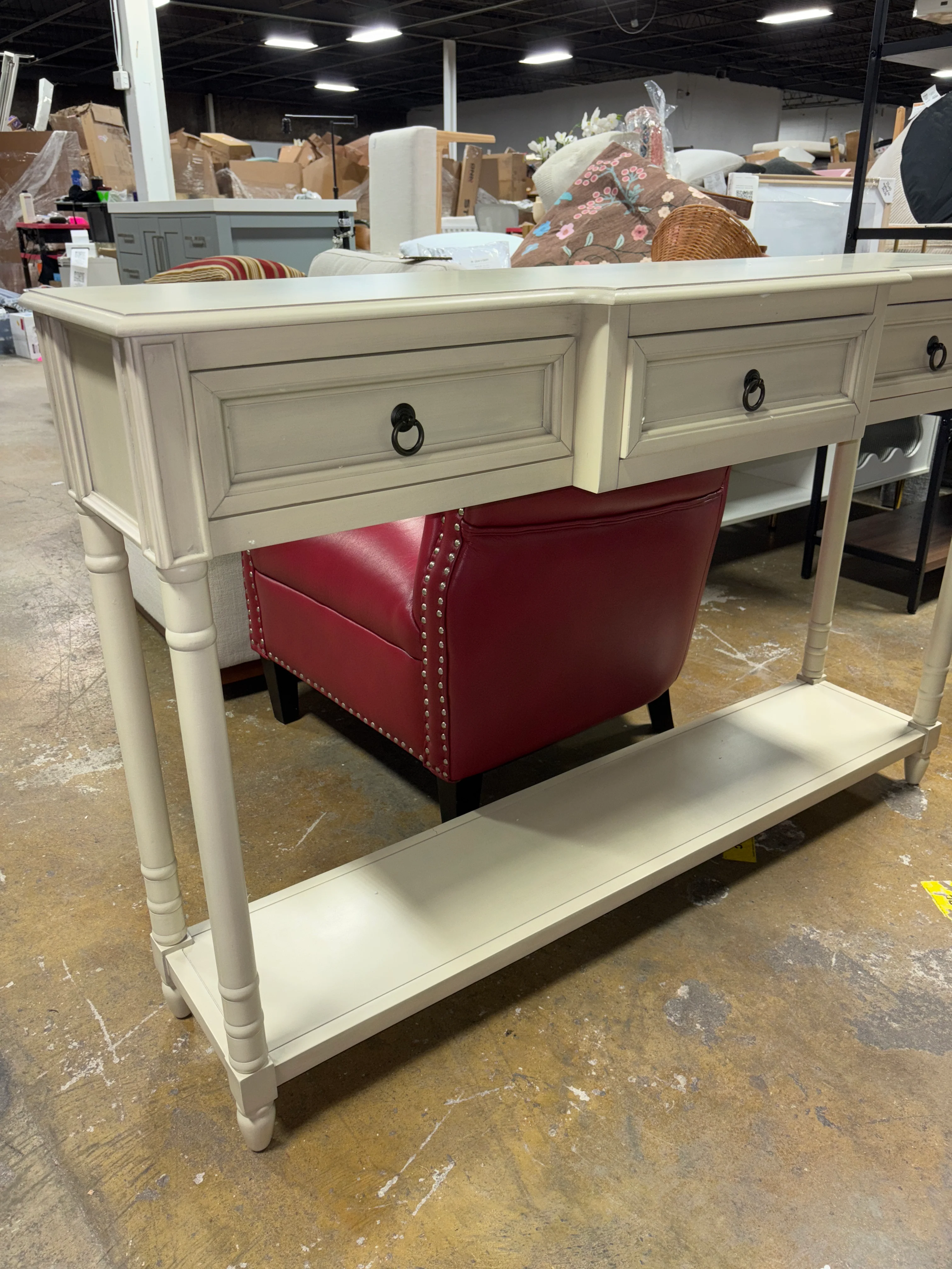 Bella Depot 52''W Console Table Sofa Table - WHITE - SHOWROOM ITEM - Image 3