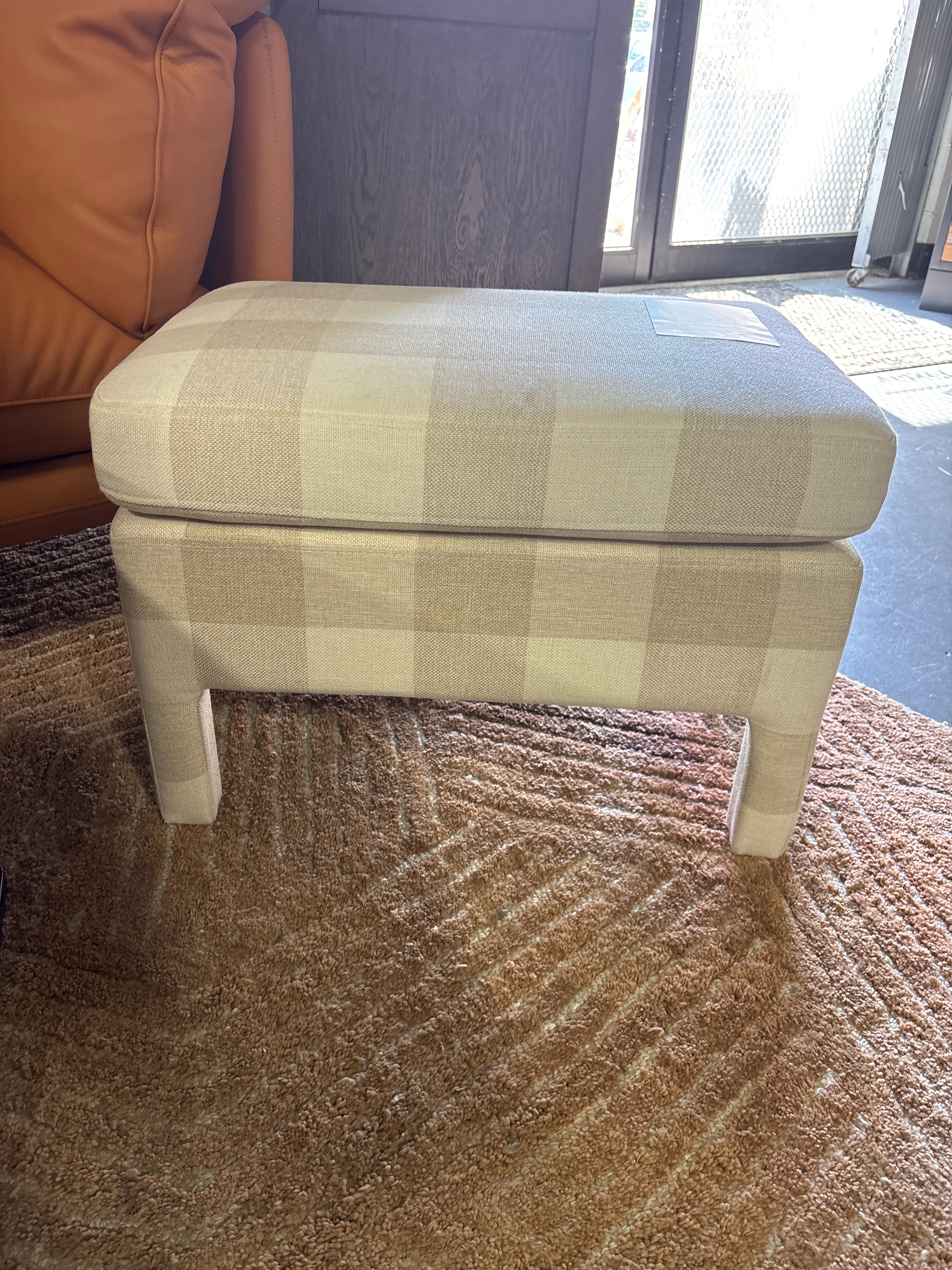 Bellfield Fully Upholstered Ottoman - Checkered SHOWROOM ITEM - Image 2