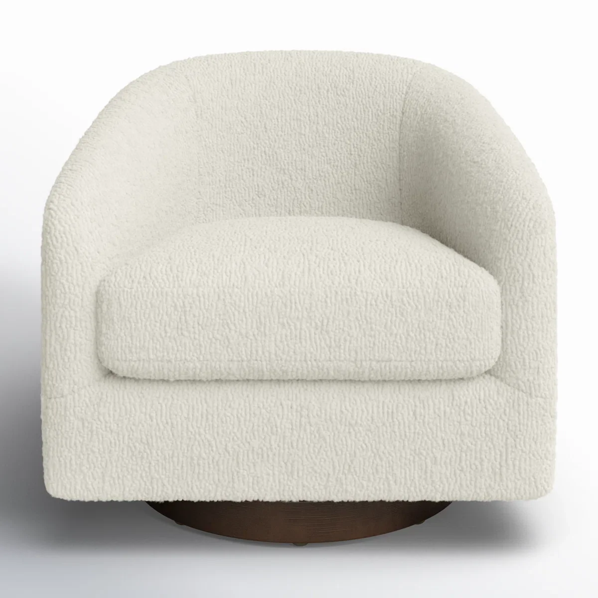 Bennett Upholstered Swivel Barrel Chair - Aries Sherpa - SHOWROOM ITEM