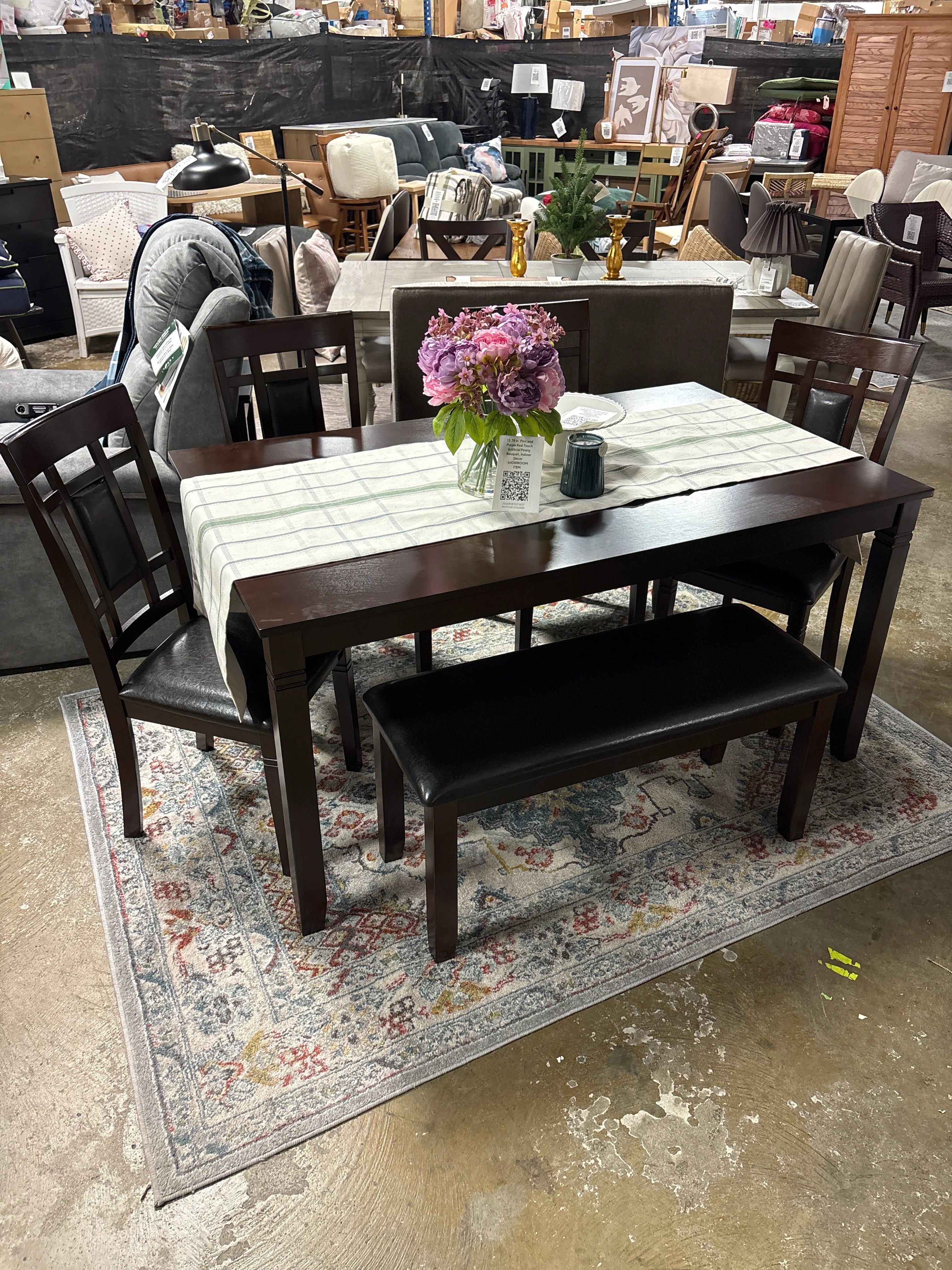 Bennox Brown 6-piece Dining Room Table Set SHOWROOM ITEM - Image 2
