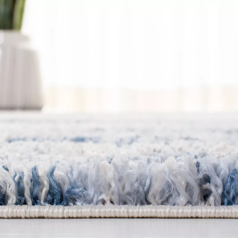 Berber Shag Power Loomed Indoor Area Rug - Beige/Blue - 6'x9' - Image 2
