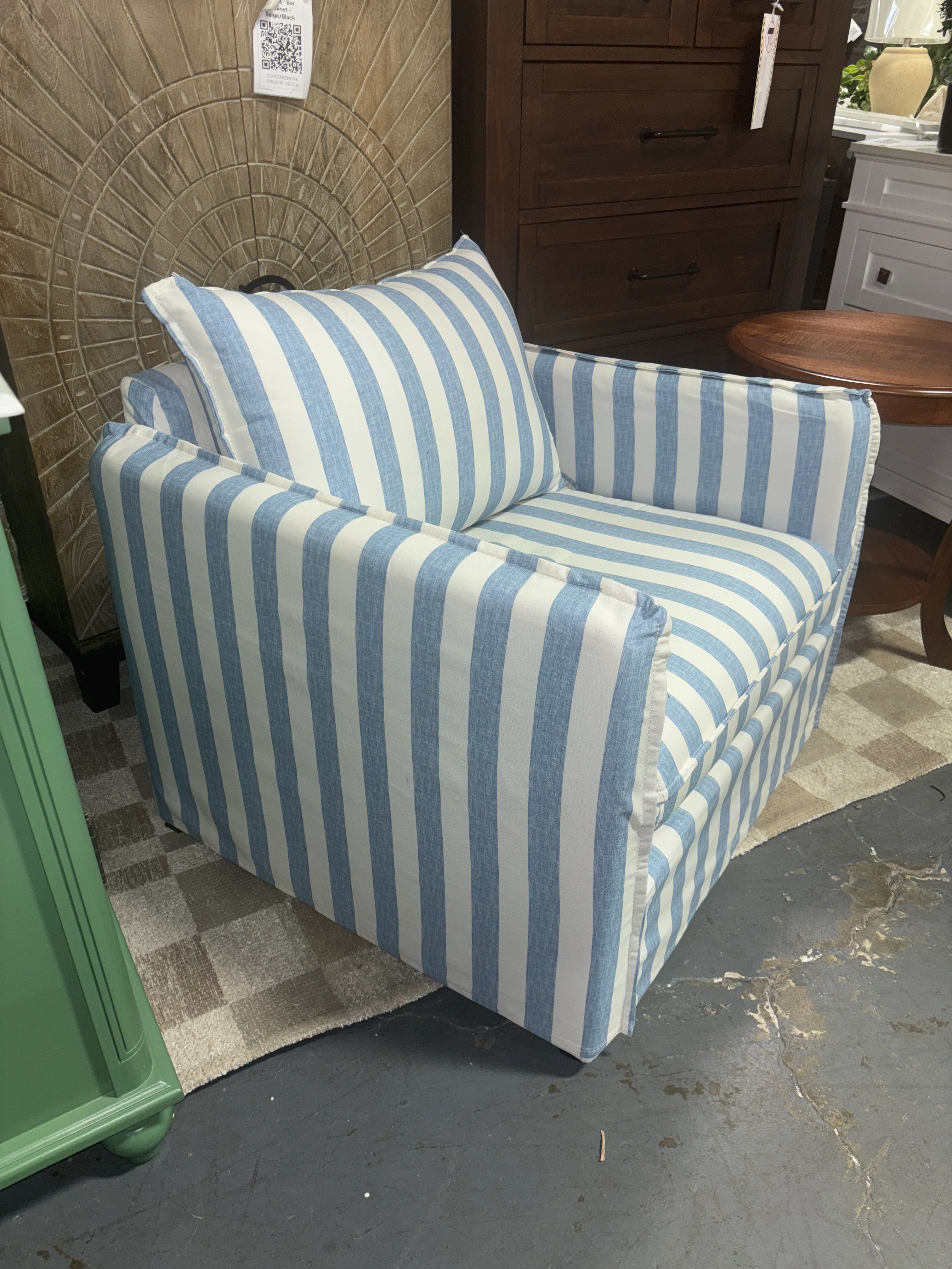 Berea Chair Malcolm Stripe Blue SHOWROOM ITEM - Image 3