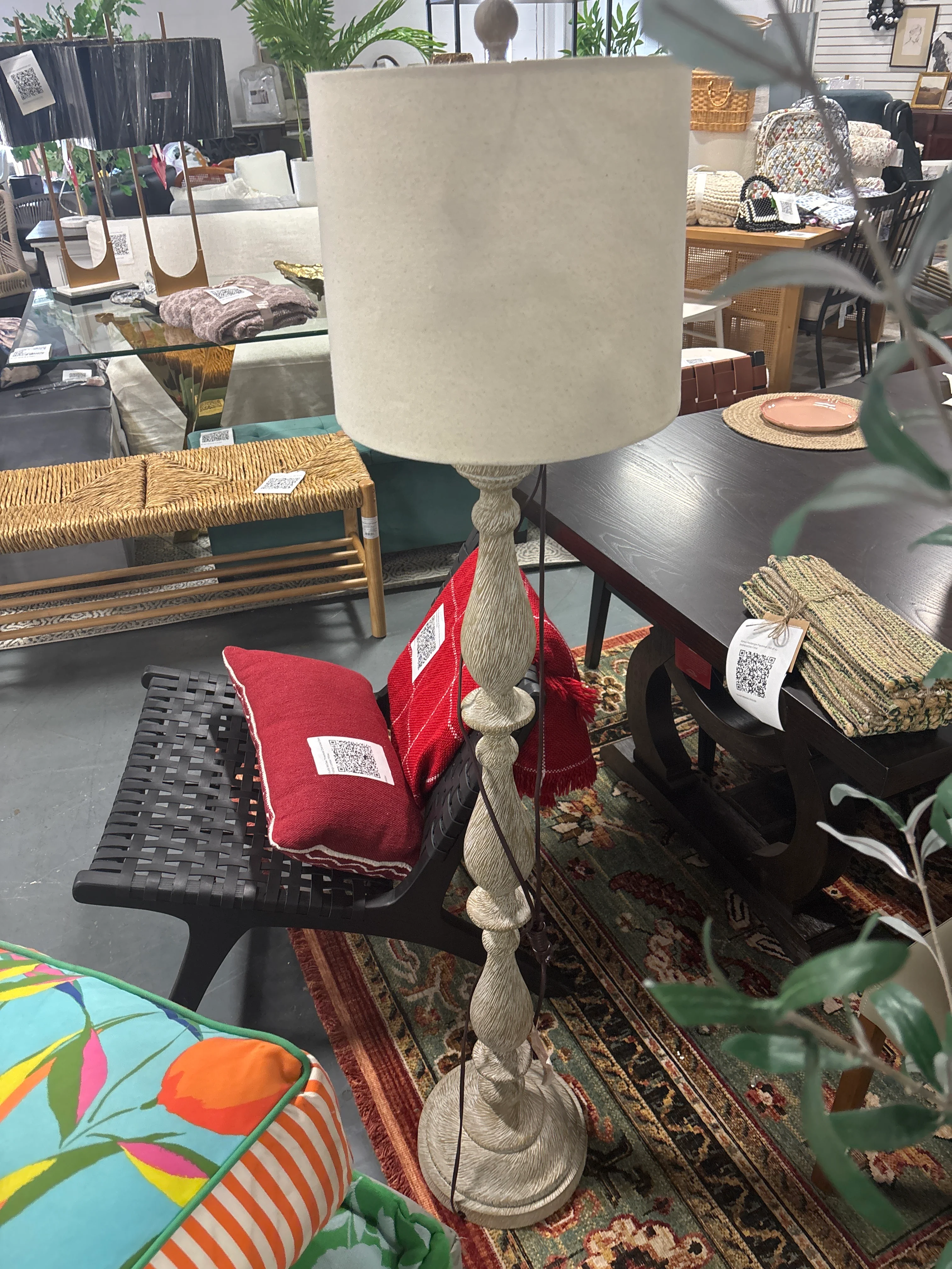 Bernadate Poly Floor Lamp - Whitewash SHOWROOM ITEM - Image 7