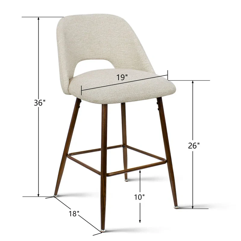Berneta Upholstered Counter Stools Set of 2 - Image 4