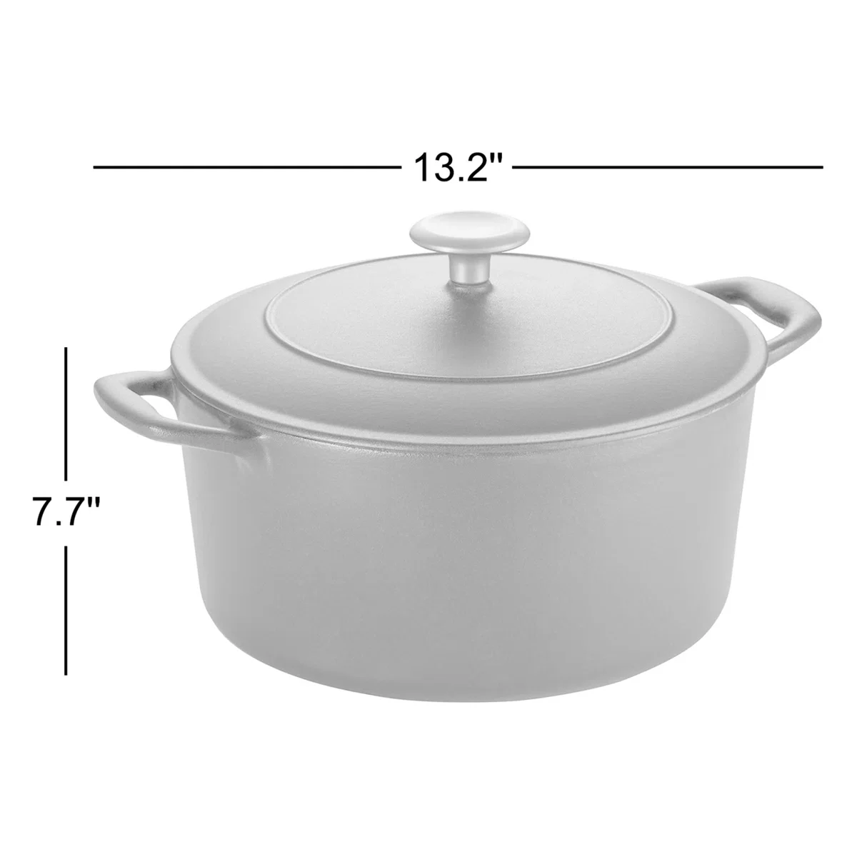 Enameled Cast Iron Covered Round Dutch Oven - Matte Black - Image 4
