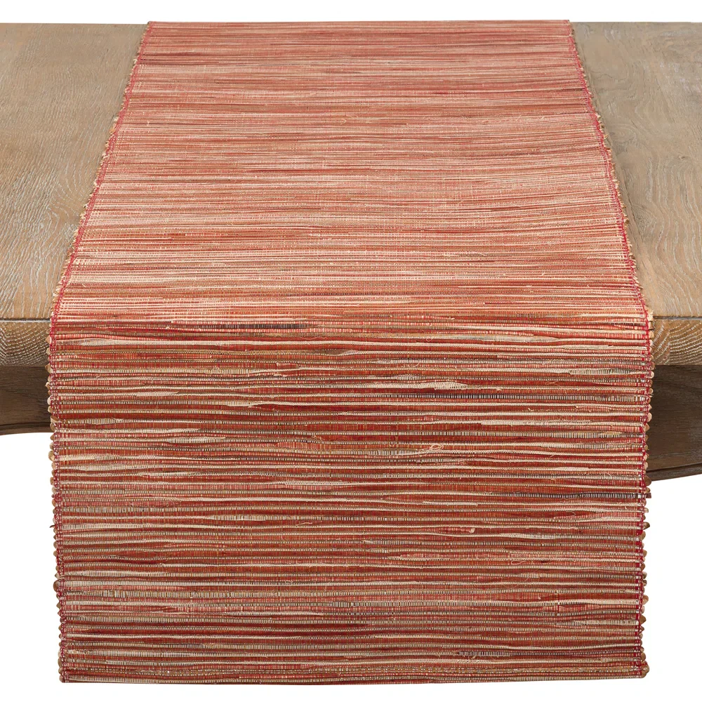Bevis Shimmering Woven Nubby Natural Table Runner - Image 5