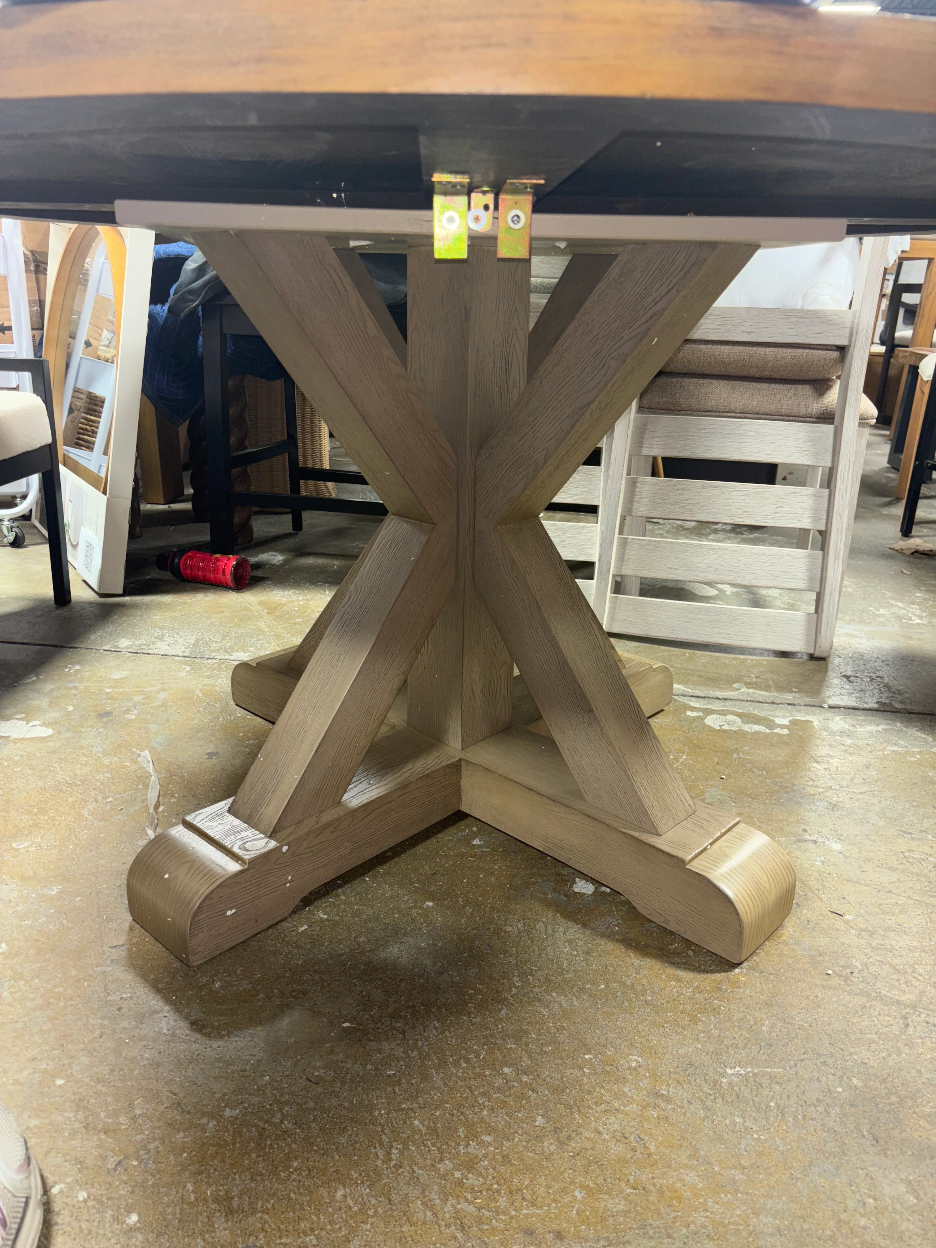Bianca Round Dining Table - Weathered Natural SHOWROOM ITEM - Image 3