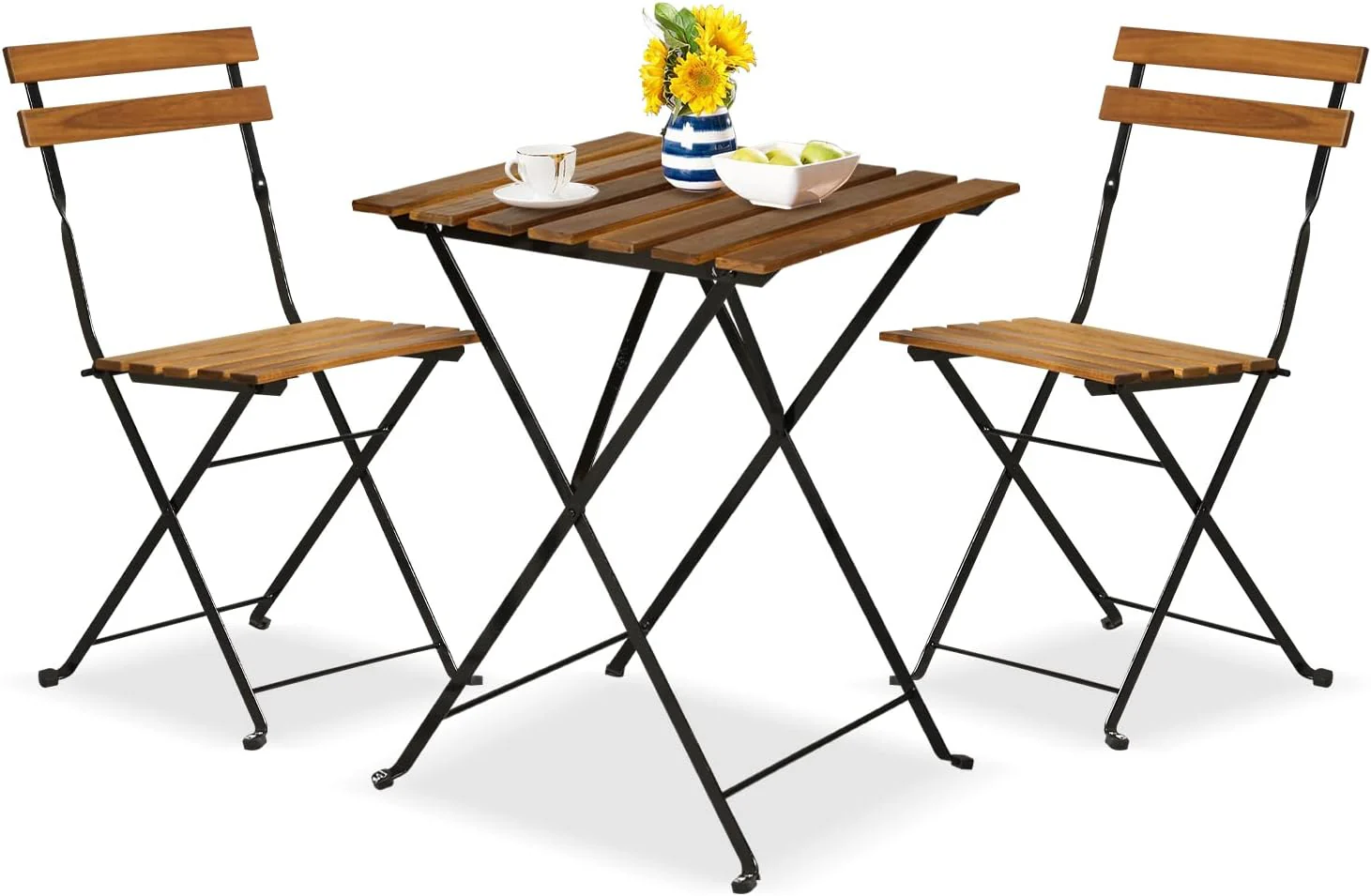 Set of 2 Patio Bistro Table and Chairs Sets
