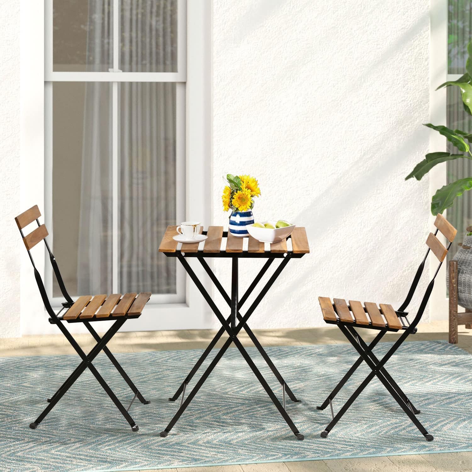 Set of 2 Patio Bistro Table and Chairs Sets - Image 2