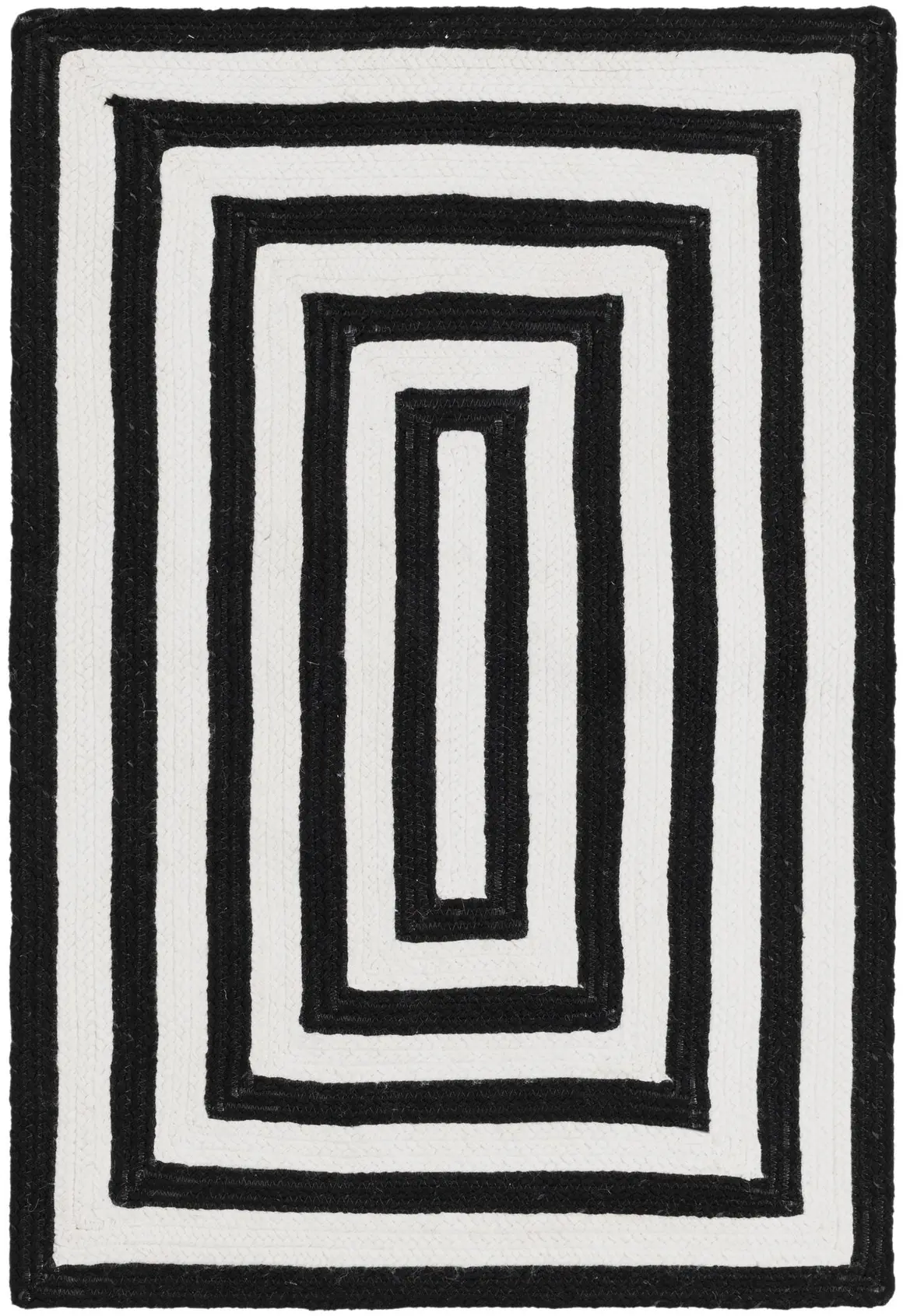 Black and White 2' 2 x 3' 1 Eco Verse Indoor Outdoor Washable Rug