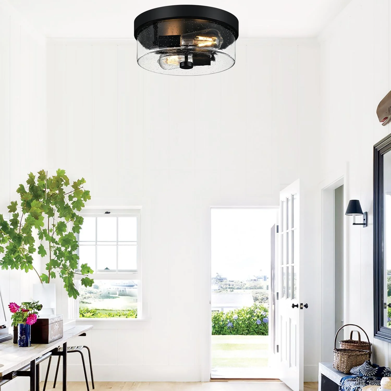 Black Flush Mount Ceiling Light Fixtures - Image 4