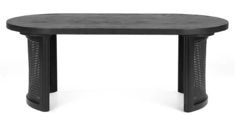 Black Oval MDF Pedestal Coffee Table LEGS ONLY - Image 2
