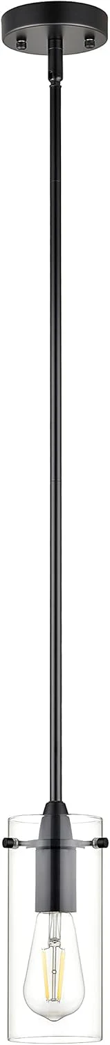 Black Pendant Lights Kitchen Island - Small Clear Glass