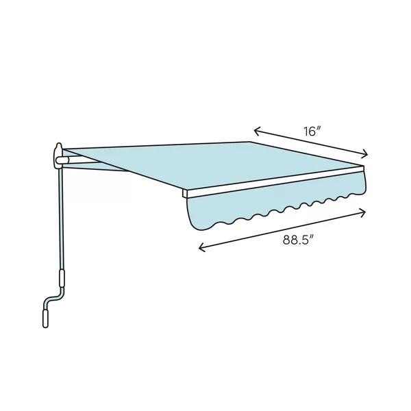 Black/White New Orleans Acrylic Fabric Fixed Awning with Iron Spear Arms - Image 2