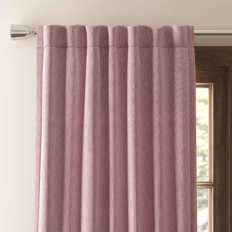 Blackout Corded Ribbed Curtain Panels