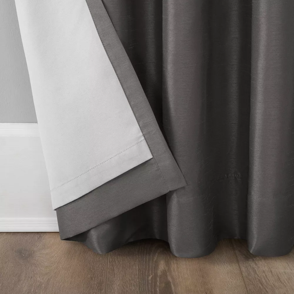 Blackout Evelina Faux Dupioni Silk Curtain Panel - Image 2