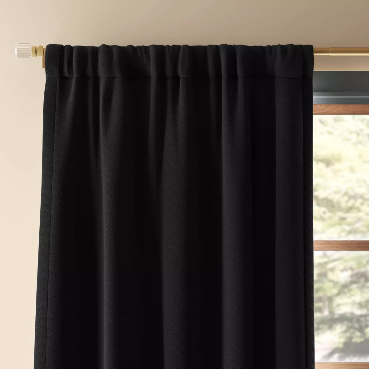 Blackout Henna Window Curtain Panel Black