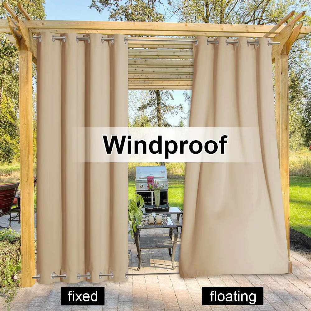 Blackout Outdoor Curtains for Patio Waterproof Set of 2 - Image 4