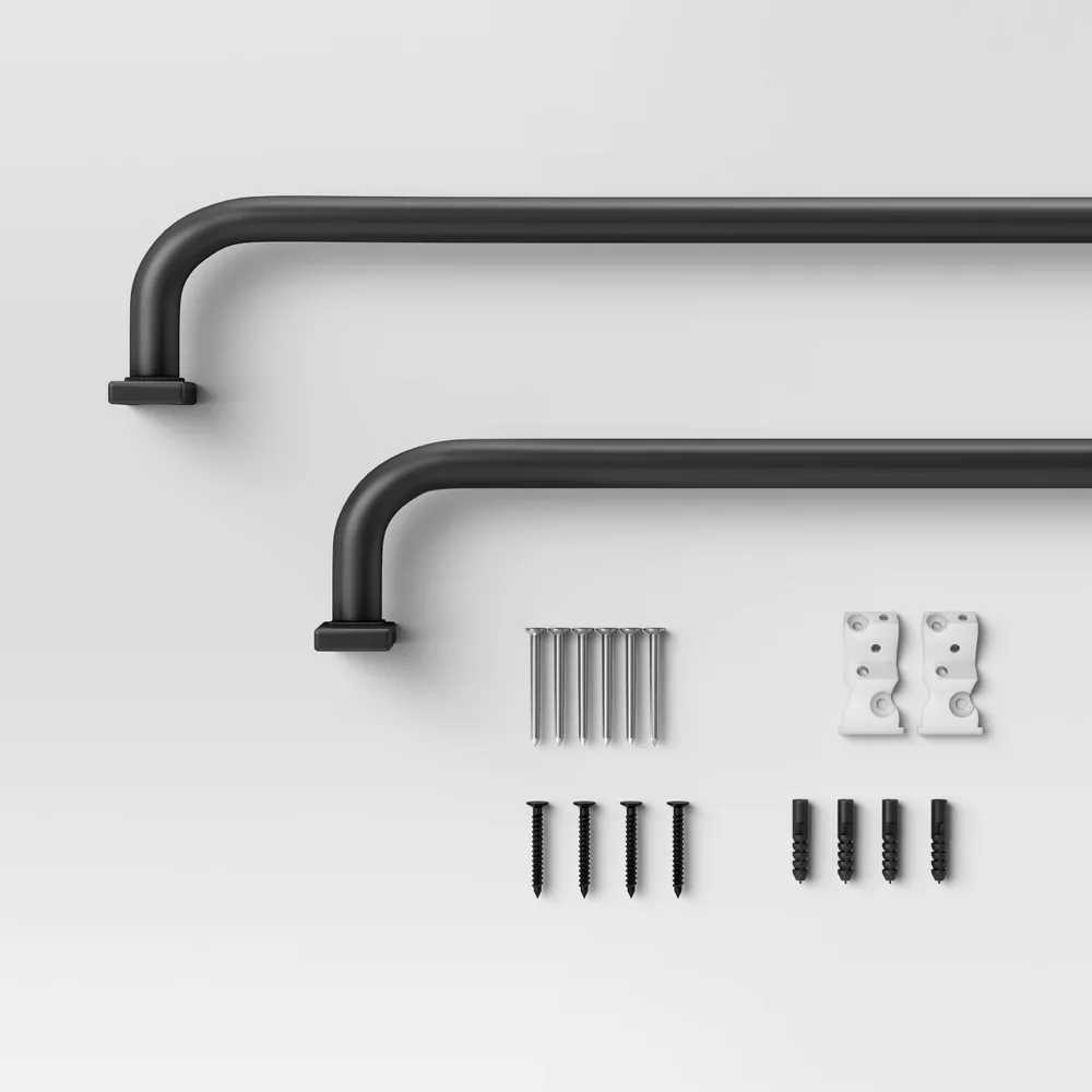 Blackout Rectangle Curtain Rod Black - Image 3