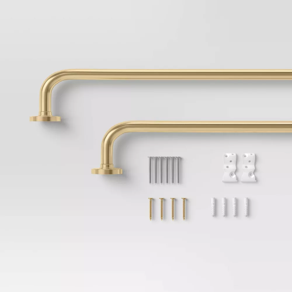 Blackout Rounded Curtain Rod Brass, - Image 2