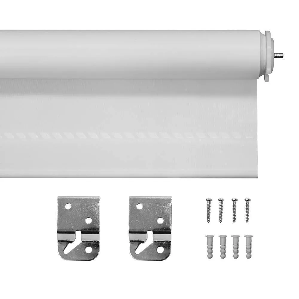 Blackout Tear-to-Fit Vinyl Roller Window Shade White - Image 4