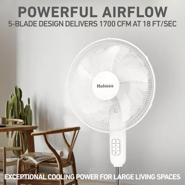 Blade Breeze Manual Stand Oscillating Fan White - Image 2