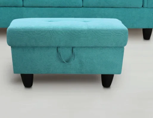 Blue Storage Ottoman SHOWROOM ITEM