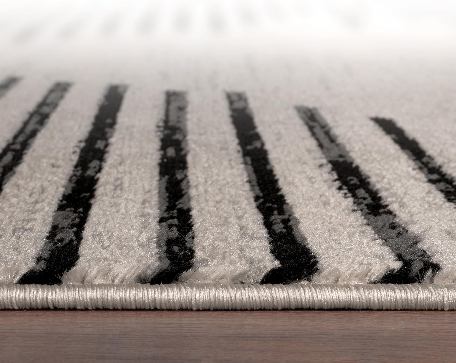 Bohemian Stripe Stain Resistant High Traffic Area Rug 2' x 7' Cream, - Image 3