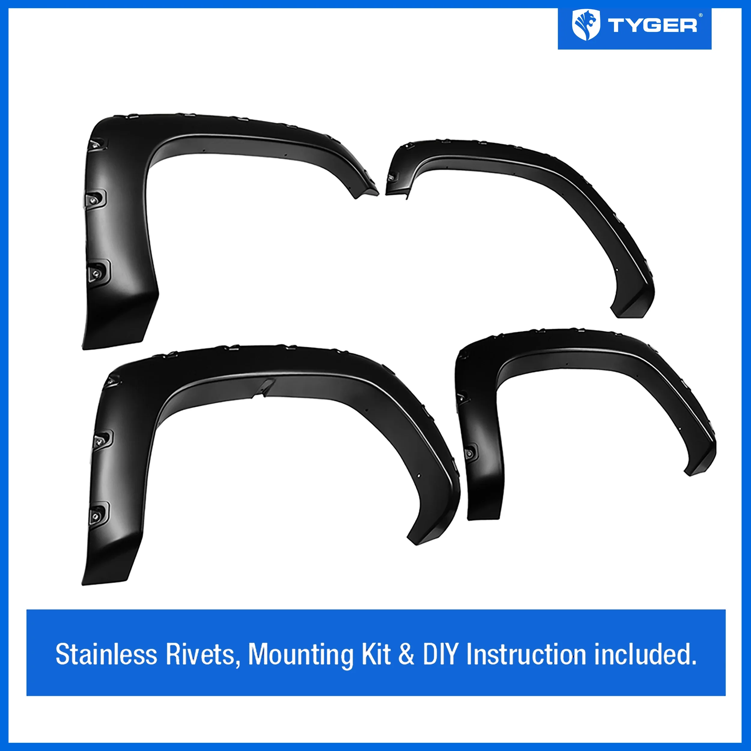 Bolt-Riveted Style 4PC fit C/K Suburban Blazer Yukon Tahoe - Image 5
