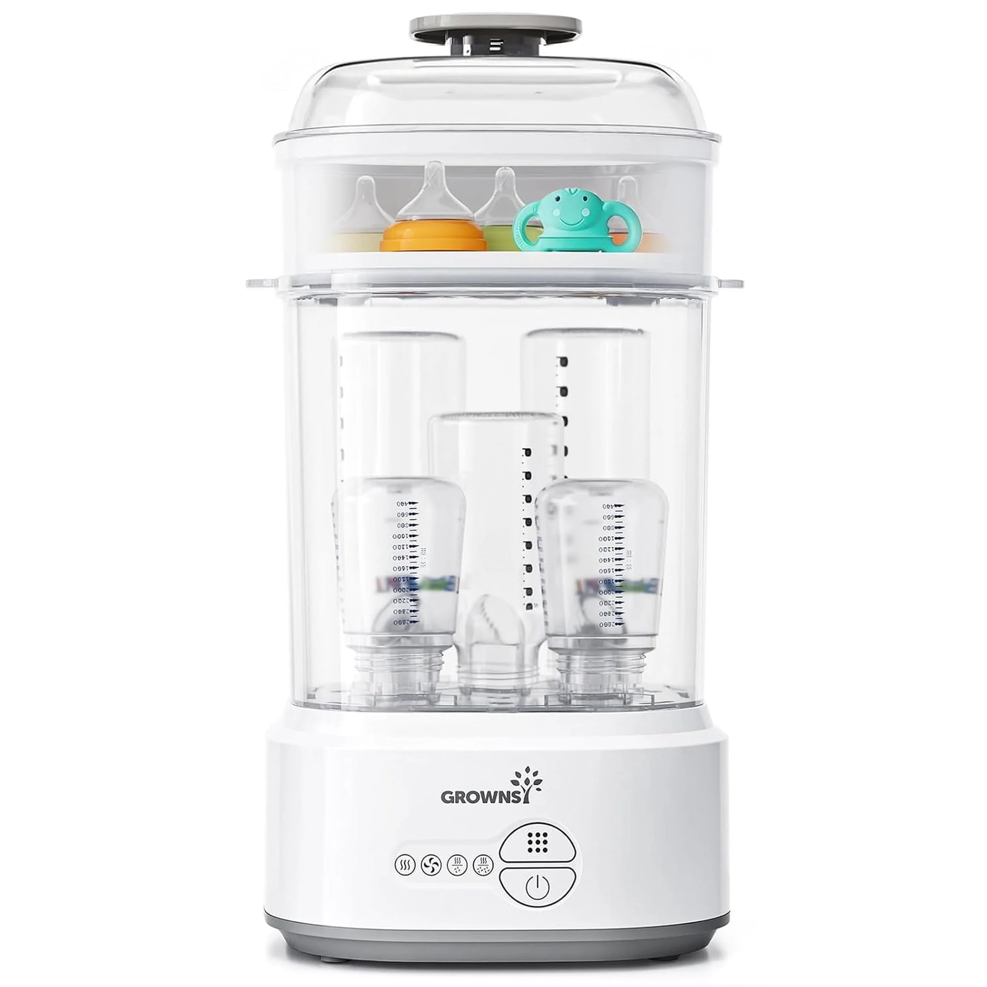 Bottle Sterilizer and Dryer for Baby Bottles, Electric Steam Sterilization Machine White