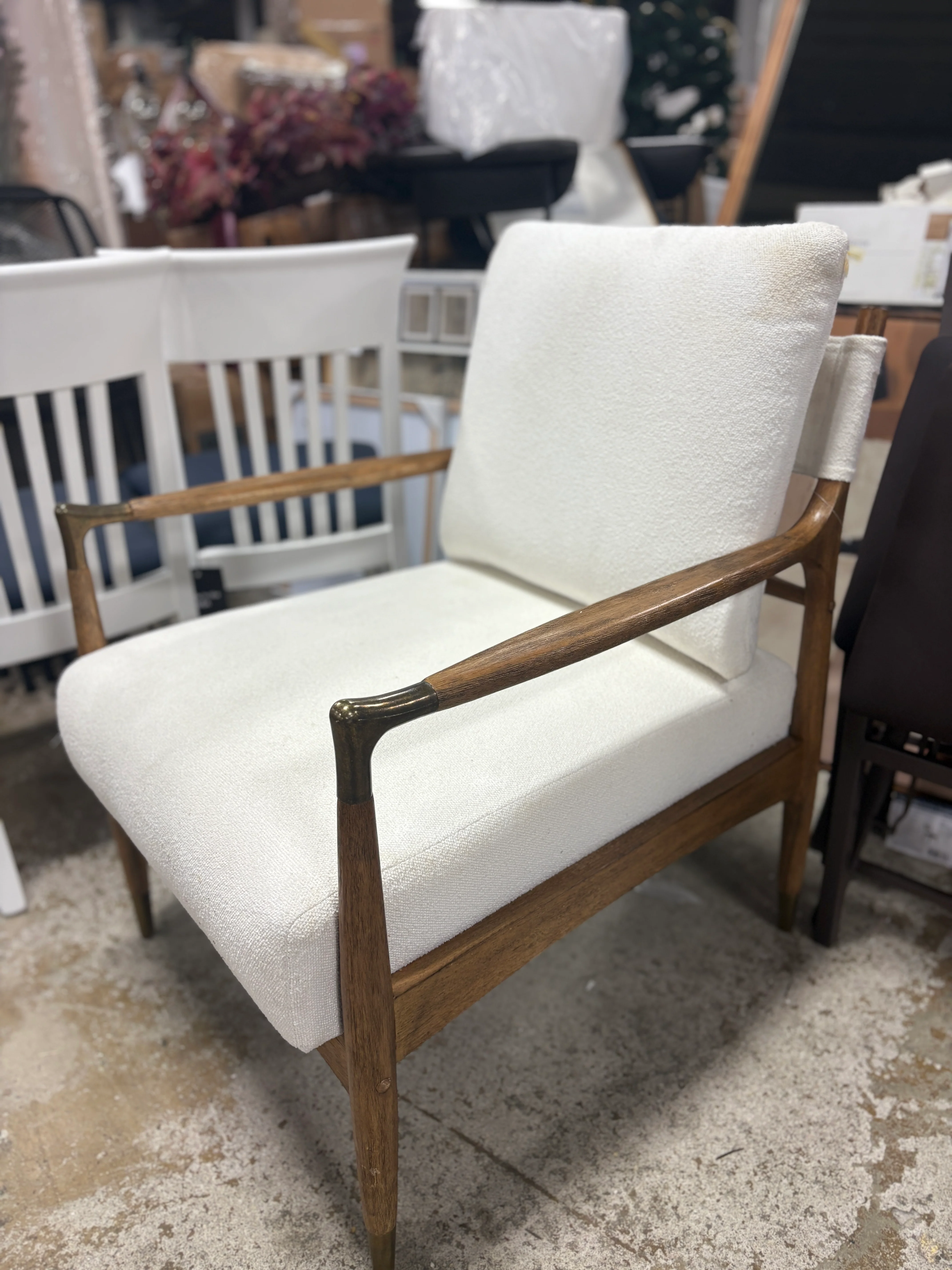 Boucle Upholstered Accent Arm Chair SHOWROOM ITEM - Image 2