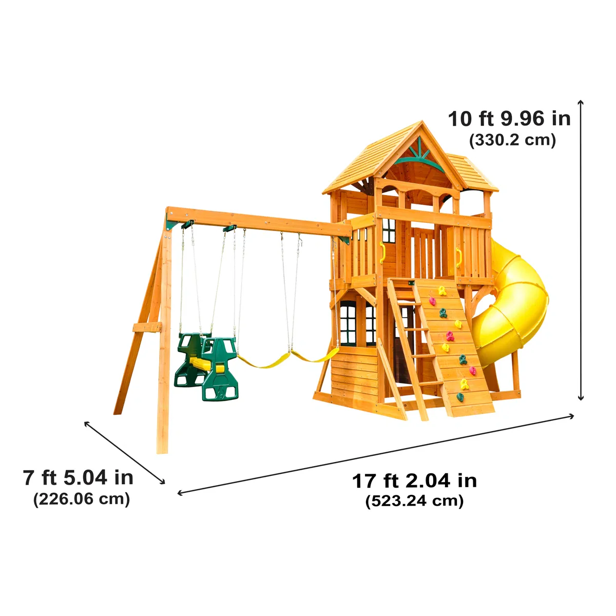 Boulder Station Wooden Swing Set / Playset with Tube Slide 5 Boxes - Image 5