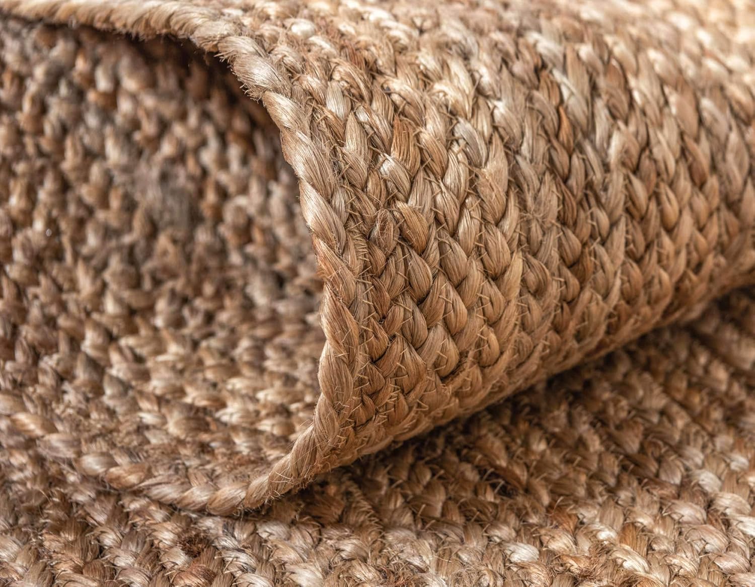 Braided Jute Collection Area Rug - Natural 6' x 9' - Image 5