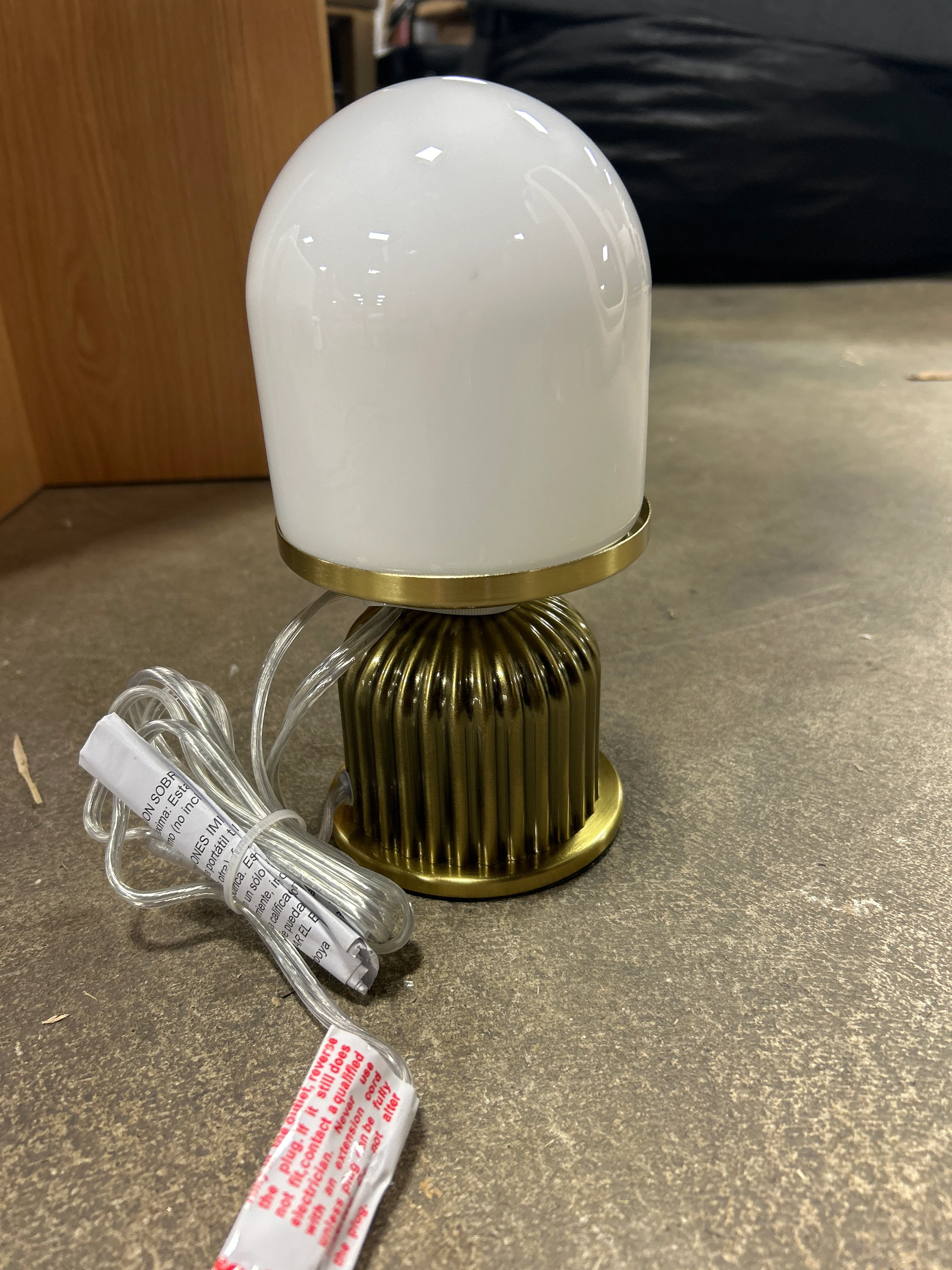 Brass Fluted and Frosted Glass Accent Table Lamp Brass/White - Hearth & Hand™ with Magnolia SHOWROOM ITEM - Image 2