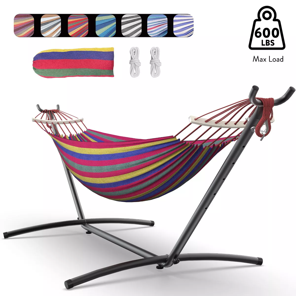 Brazilian Hammock with Adjustable Stand- Stylish Hammock Bed w/Storage Bag