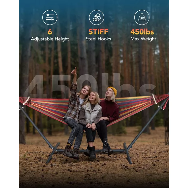 Brazilian Hammock with Adjustable Stand- Stylish Hammock Bed w/Storage Bag - Image 2