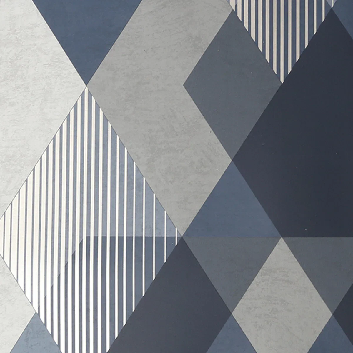 Brentton Diamond Navy Smooth Wallpaper Roll - Image 2